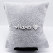 #PA156 - Pulsera De Mamá Y Corazón Con Piedra Zirconia Plata - C14/4.1