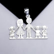 #D126 - Dije Familiar Mamá, Papá y 3 Niños o Niñas Plata - A19/2.9