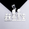 #D126 - Dije Familiar Mamá, Papá y 3 Niños o Niñas Plata - A19/2.9