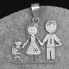 #D369 - Dije Familiar - Mamá, Papá y Niña o Niño - B19/2.0
