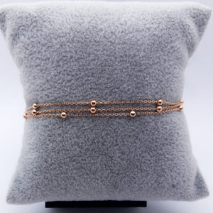 #PA228 - Pulsera Triple Con Bolitas De Plata - B18/3.1