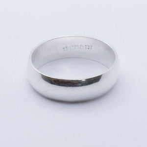 #AG109 - Argolla Lisa Media Caña De Plata - 6 mm - A07/4.9