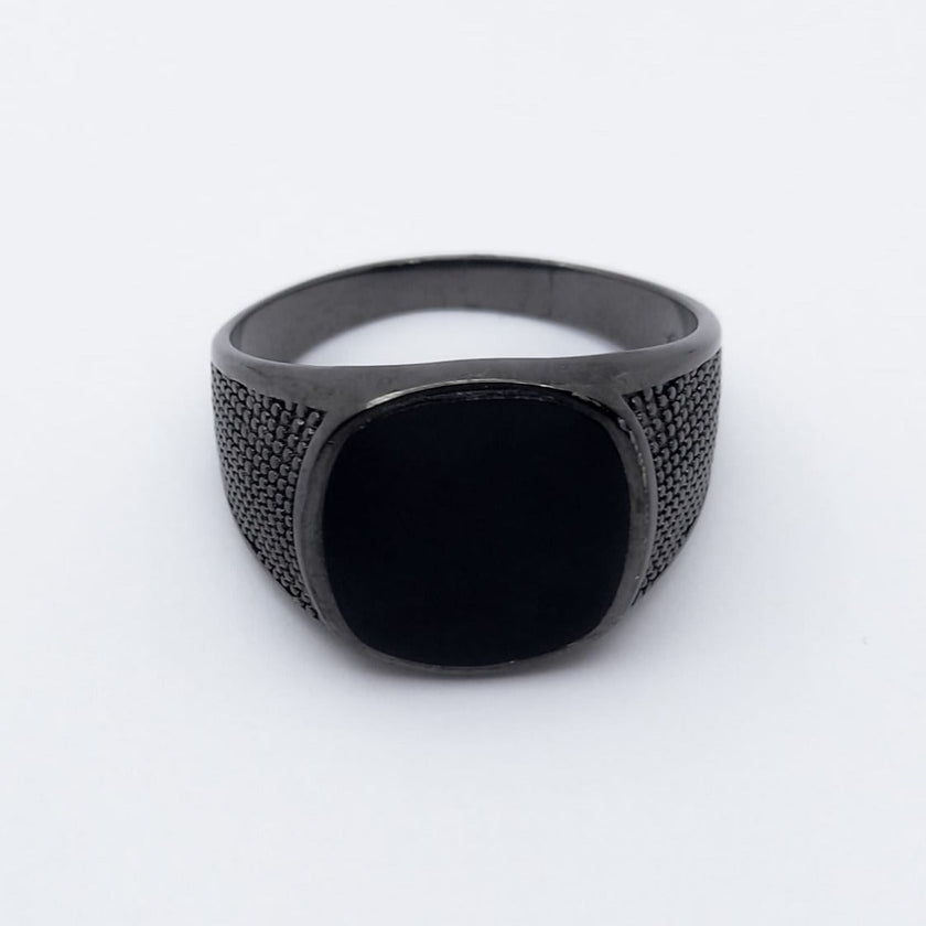 #AC137 - Anillo Caballero Cuadrado Plata - C08/6.5