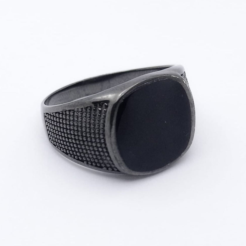 #AC137 - Anillo Caballero Cuadrado Plata - C08/6.5