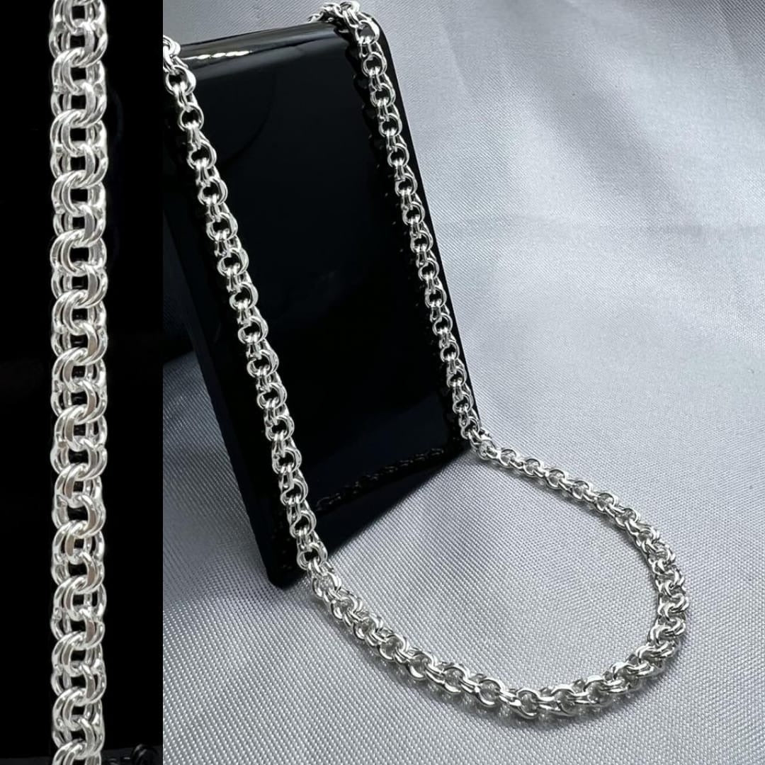 #CAD185 - Cadena Tejido Chino Plata - 100 - 5 mm - A09/17.3