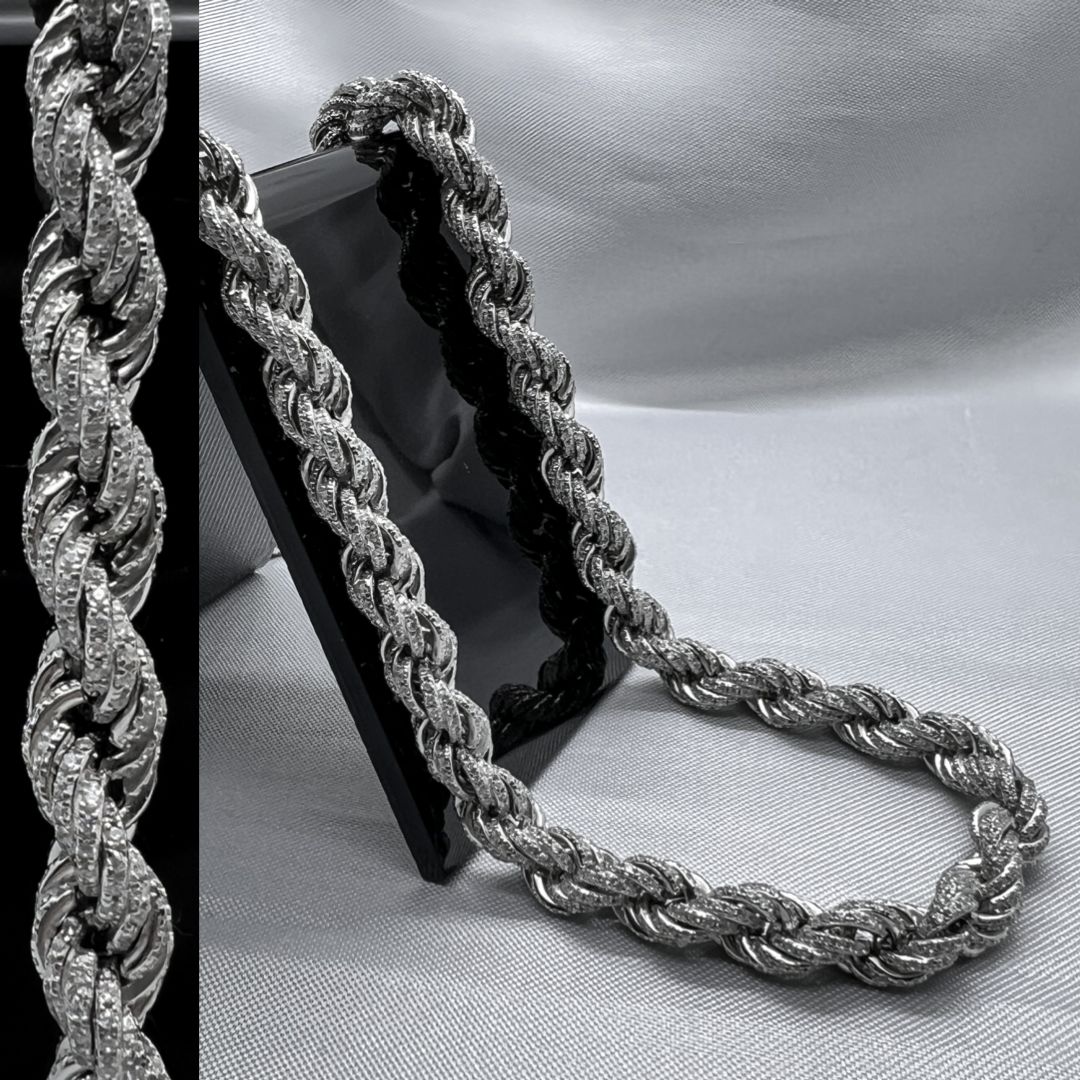 #CAD191 - Cadena Torsal Con Piedra Plata - 180 - C14/81.0