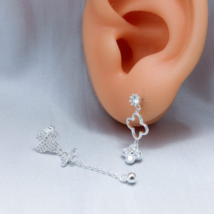 #AR146 - Arete Con Colgante De Flores - C14/1.8