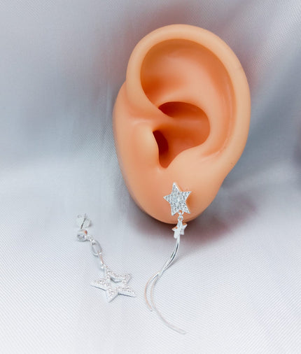 #AR161 - Arete De Estrellas Y Colgante - C14/2.2