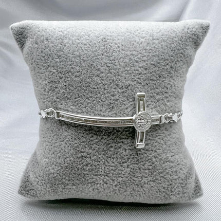 #PA270 - Pulsera Cristo Con Medalla De San Benito - A09/6.6