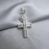 #D496 - Dije Cruz Con Corona De Piedras Zirconia Plata - C16/10.0
