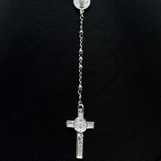 #MR125 - Rosario De San Benito Liso Plata - 2 mm - A09/5.0