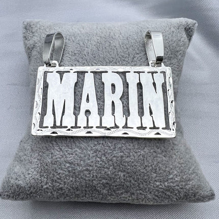 #HE110 - Placa/Dije De Nombre Personalizado De Plata - DE075/ - DE086/