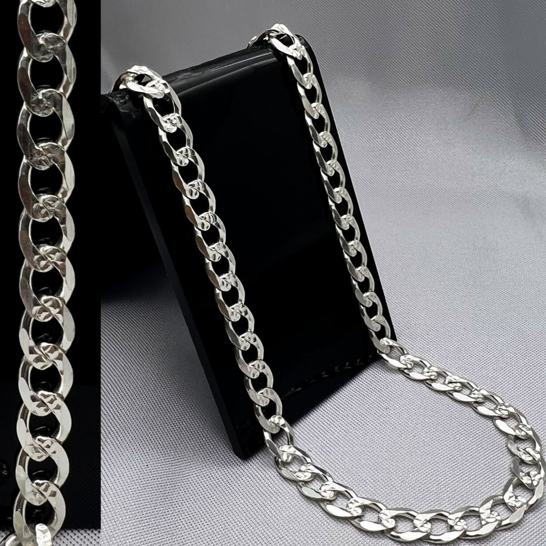 #CAD233 - Cadena Barbada Diamantada Plata - 150 - 6 mm - A04/27.9