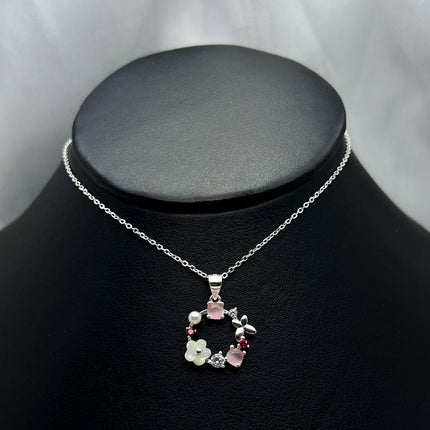 #G218 - Gargantilla De Flor Y Piedras - C14/2.8