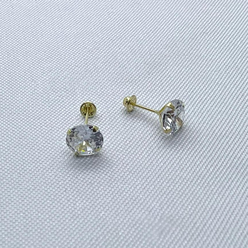 #B10202 - Broquel Recto De Oro 10k 6mm/#6 De 4 Uñas - L115/