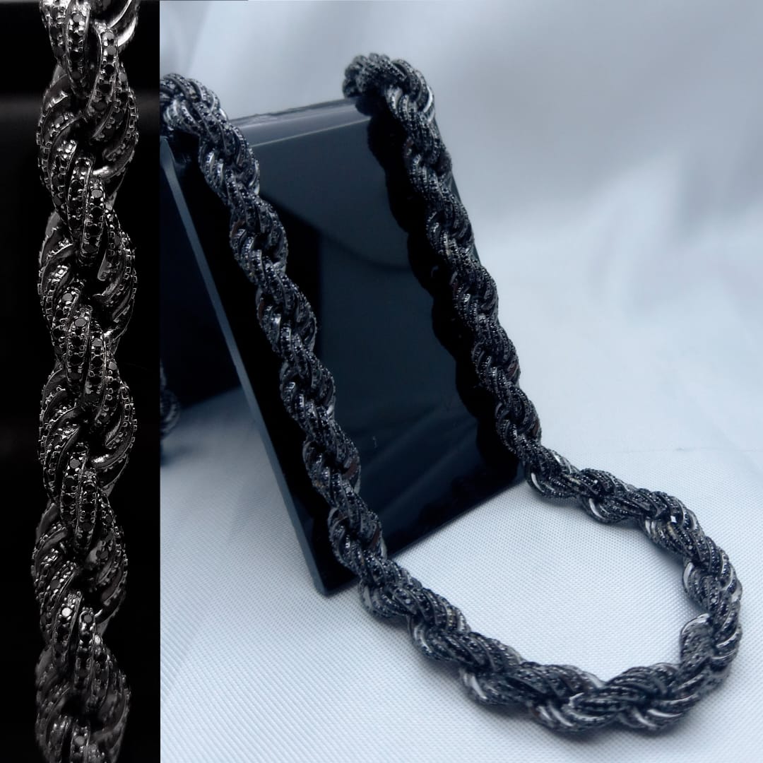 #CAD191 - Cadena Torsal Con Piedra Plata - 180 - C14/81.0