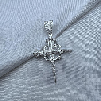 #D543 - Dije Cruz De Los Clavos Santos Con Corona De Espinas - C18/6.4