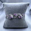 #PA308 - Pulsera De Hojas Con Flores De Piedra - B12/11.0