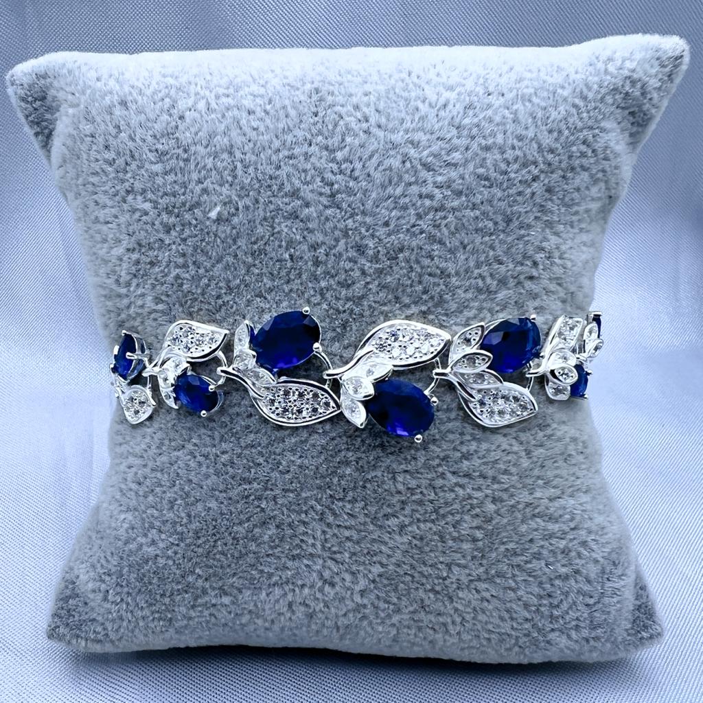 #PA308 - Pulsera De Hojas Con Flores De Piedra - B12/11.0