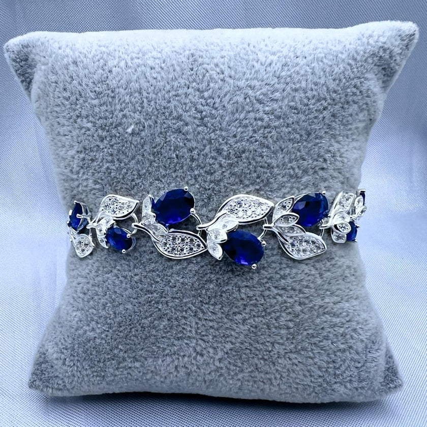#PA308 - Pulsera De Hojas Con Flores De Piedra - B12/11.0