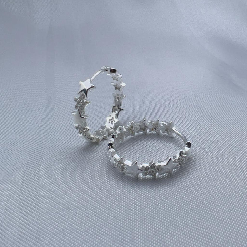 #ARR147 - Arracada De Estrellas Con Piedras - B12/4.2