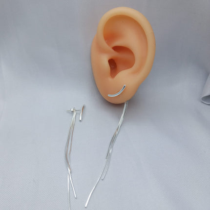 #AR179 - Arete De Linea Curva Con Colgantes - B11/2.9