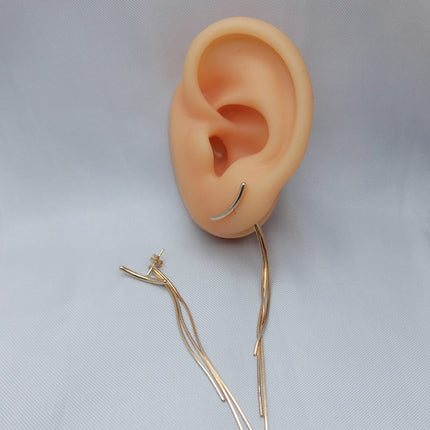 #AR179 - Arete De Linea Curva Con Colgantes - B11/2.9