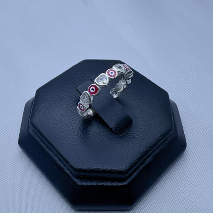 #AD392 - Anillo De Ojo Turco Piedra - C14/2.5