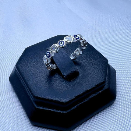 #AD392 - Anillo De Ojo Turco Piedra - C14/2.5