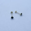 #BSP102 - Broquel Recto De Oro 14K Con Piedra Semipreciosa 3 mm De 4 Uñas - S230/