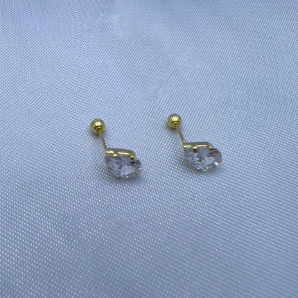 #B10213 - Broquel De Gota/Pera De Oro 10k - L140/ - L245/