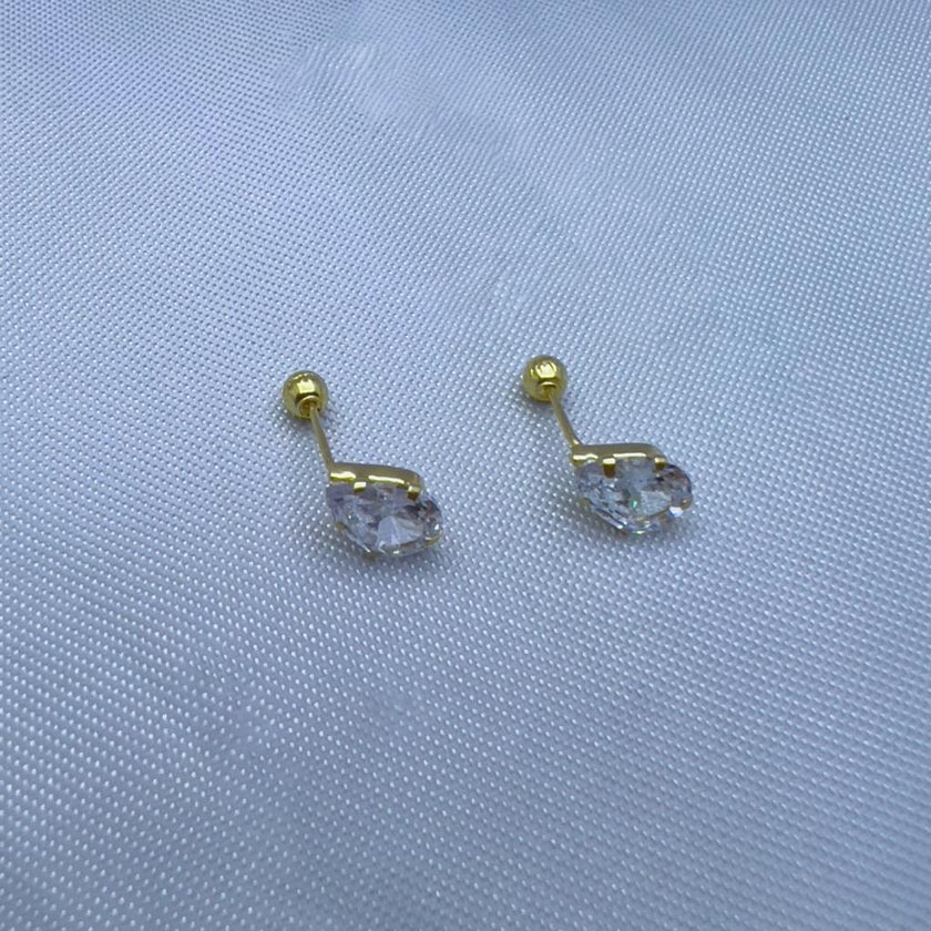 #B10213 - Broquel De Gota/Pera De Oro 10k - L140/ - L245/