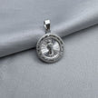 #D565 - Dije De San Judas Tadeo Circular Con Piedra Zirconia Plata - A13/1.3