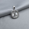 #D565 - Dije De San Judas Tadeo Circular Con Piedra Zirconia Plata - A13/1.3