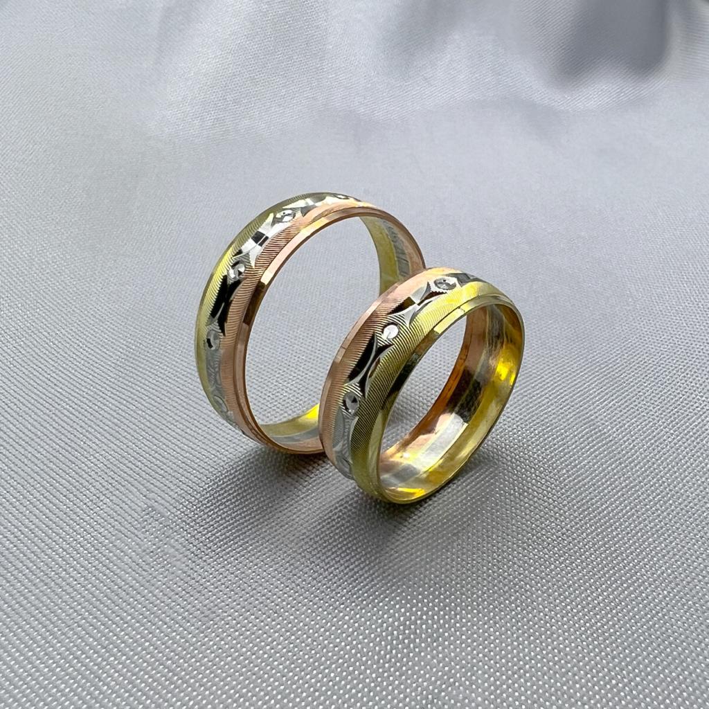 #AG10104 - Argollas Tres Oros Oro 10K - H10/1.9