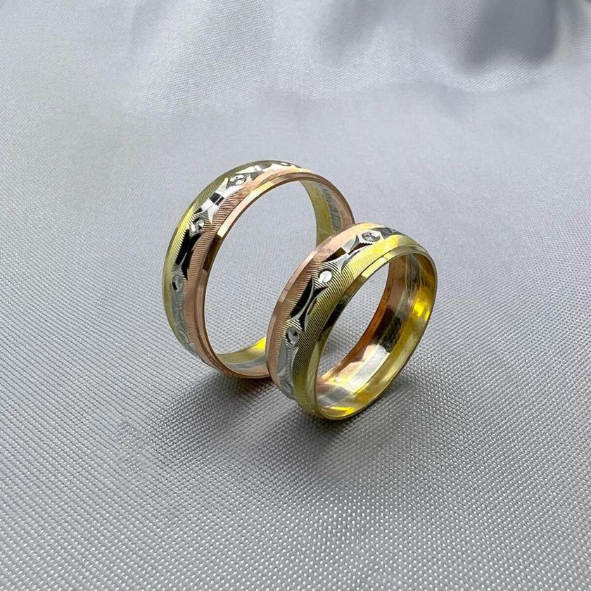 #AG10104 - Argollas Tres Oros Oro 10K - H10/1.9