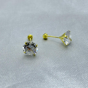 #B10207 - Broquel Recto De Oro 10k 4mm/#4 De 4 Uñas - L115/ - L185/