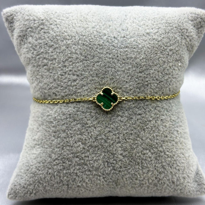 PA10111- Pulsera Tipo Van Cleef De 1 Trébol De Oro 10k 2.1