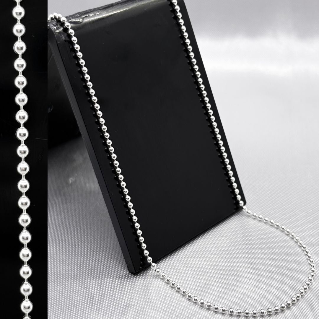 #CAD280 - Cadena De Bolitas Plata - B1.8 - 1.5 mm - B08/3.8
