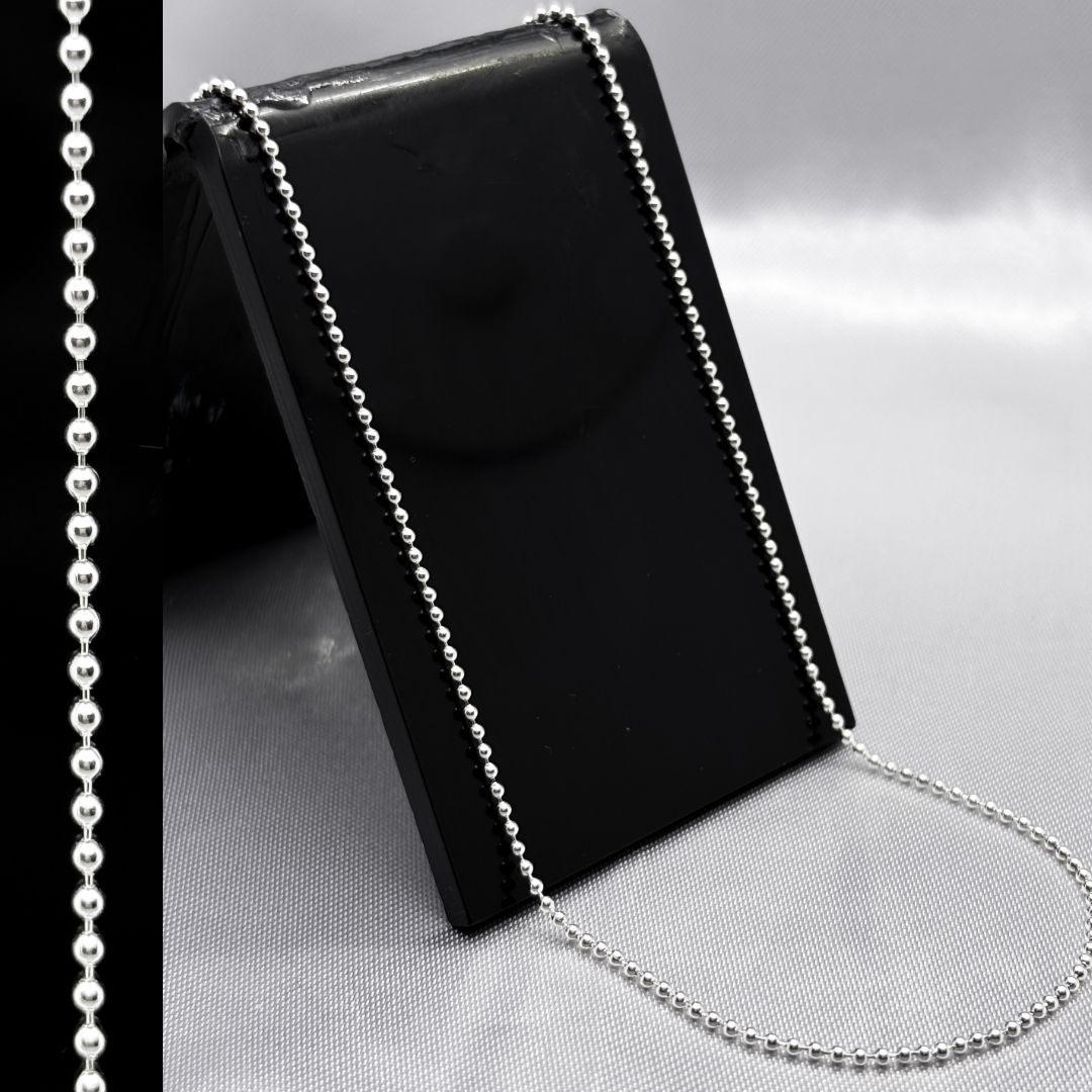 #CAD146 - Cadena De Bolitas Plata - B1.2 - 1.5 mm - CAD3.2