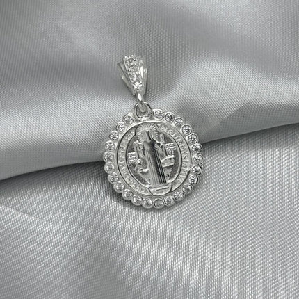 #D260 - Dije/Medalla San Benito Con Zirconia - A09/4.9