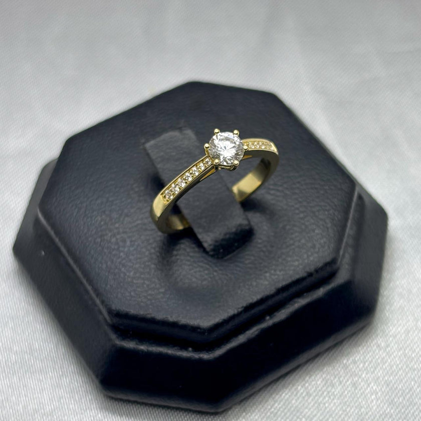 #AD10117 - Anillo Solitario Con Piedra De Oro 10k - H16/3.0