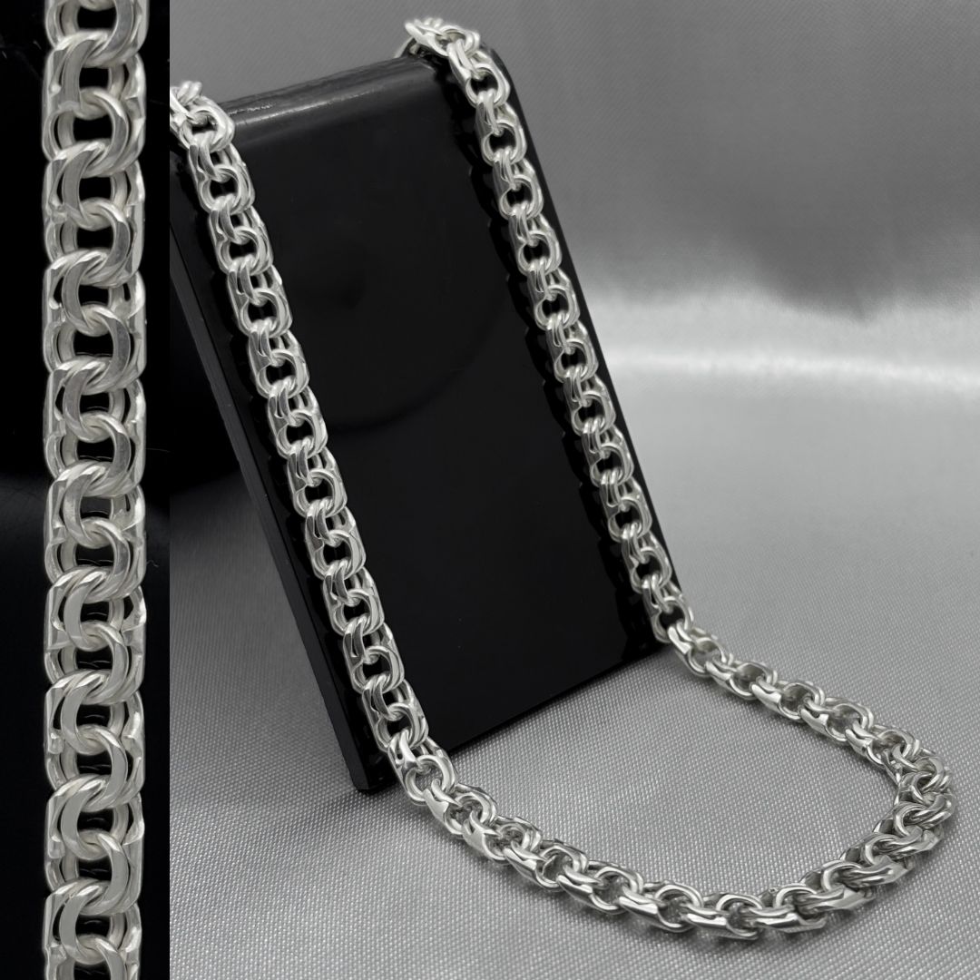 #CAD156 - Cadena Tejido Chino Plata - 6.5 mm - A06/42.8