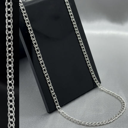 #CAD116 - Cadena Doble Rombo Plata - 040 - 2.5 mm - A06/3.9