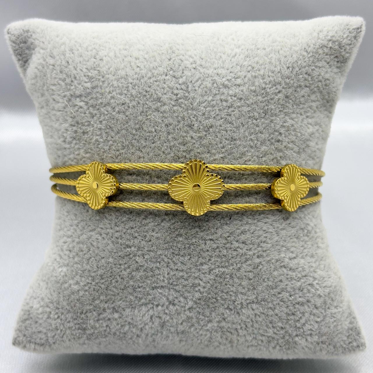 #PAL126 - Pulsera De Trébol Tipo Van Cleef De Oro Laminado 18k