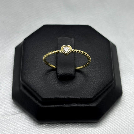 #AD10120 - Anillo Corazón Con Piedra Oro 10k - H02/1.3