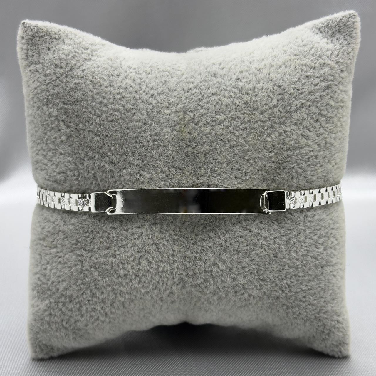 #ESC124 - Esclava Tipo Rolex Diamantada Plata - 4mm - ZC6.7