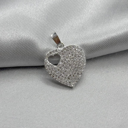 #D295 - Dije Corazón Piedras Zirconias Plata - A18/1.7