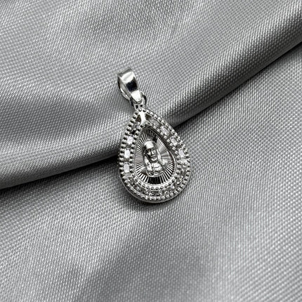#D298 - Dije Gota De Jesús/Sagrado Corazón Plata- A18/1.1