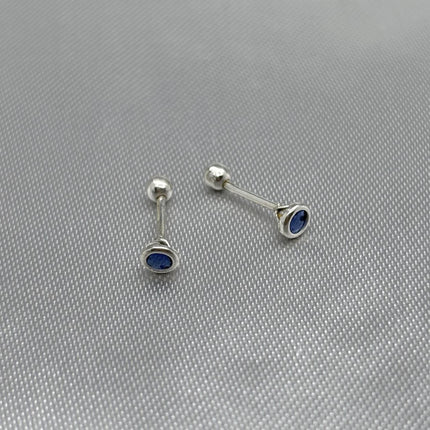 #BR242 - Broquel Biselado Con Zirconia Plata -E15/ - E23/